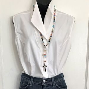 JONES NY White Sleeveless Blouse - 20 W